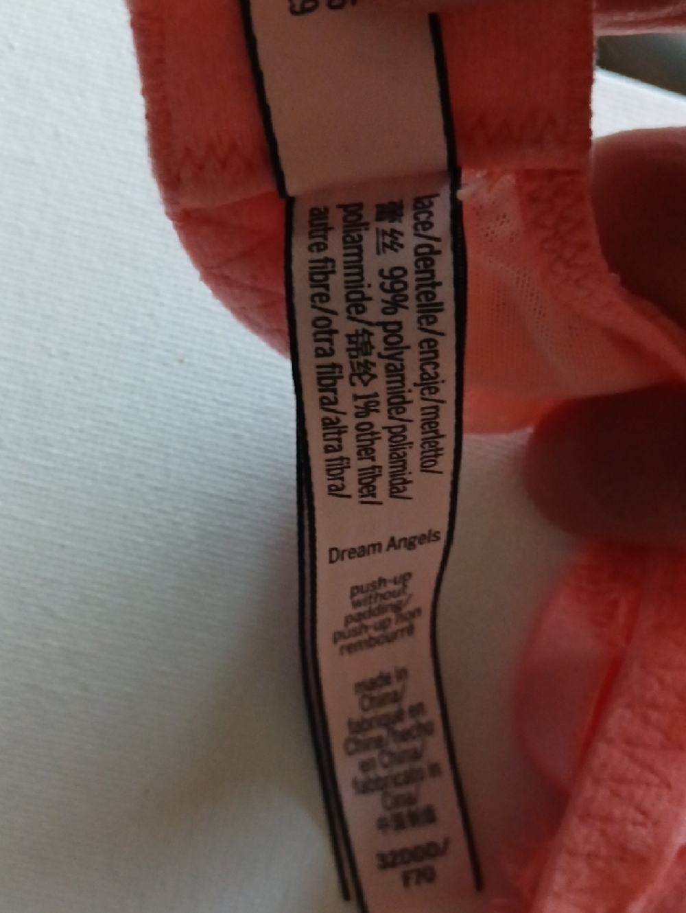 Victoria's Secret Dream Angels Push Up Lace W/O Padding Bra in Coral Peachy Pink - Picture 14 of 16